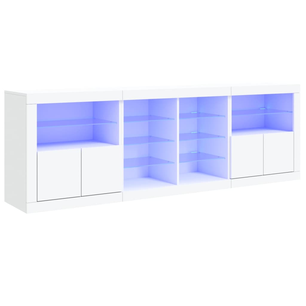 Dressoir met LED-verlichting 202x37x67 cm