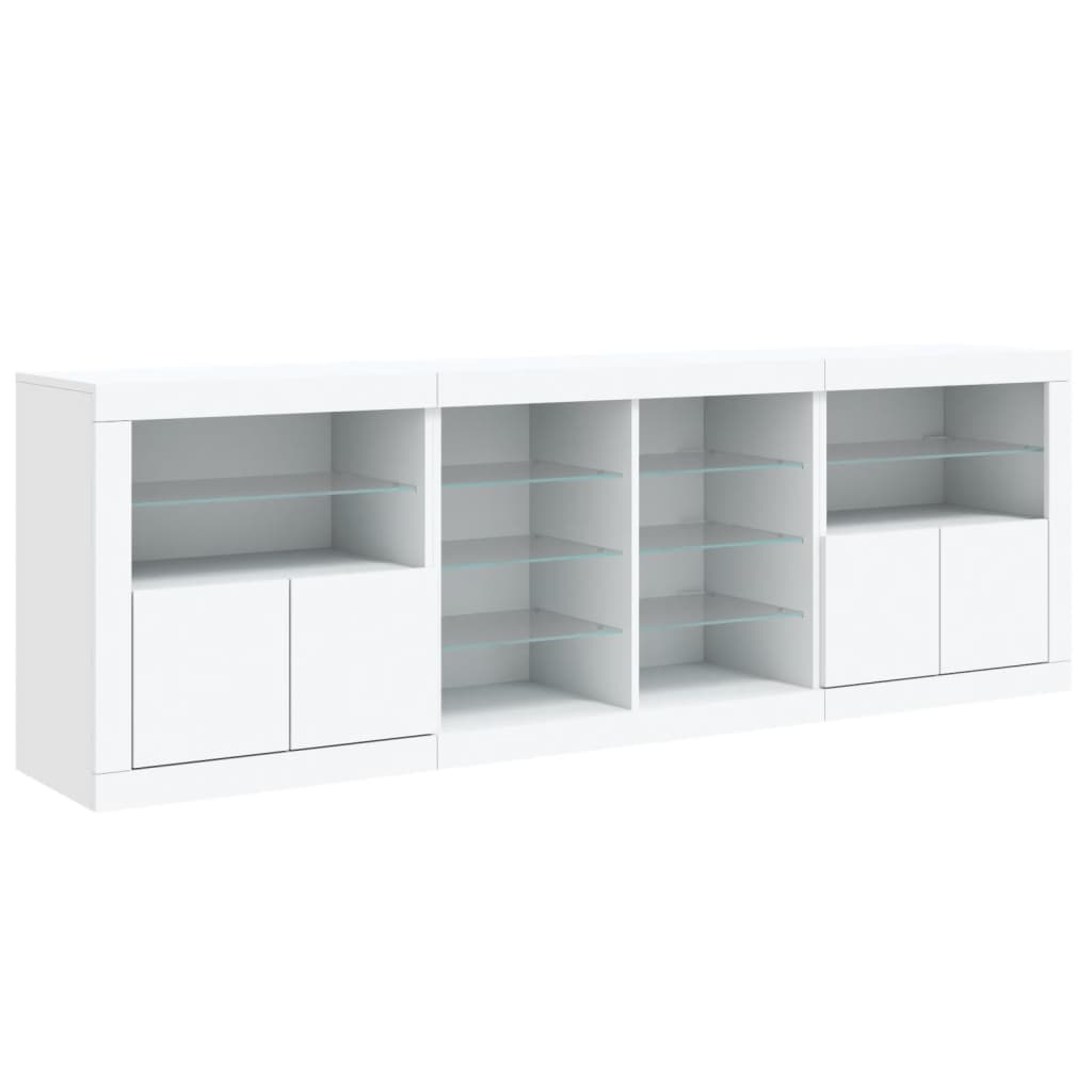 Dressoir met LED-verlichting 202x37x67 cm