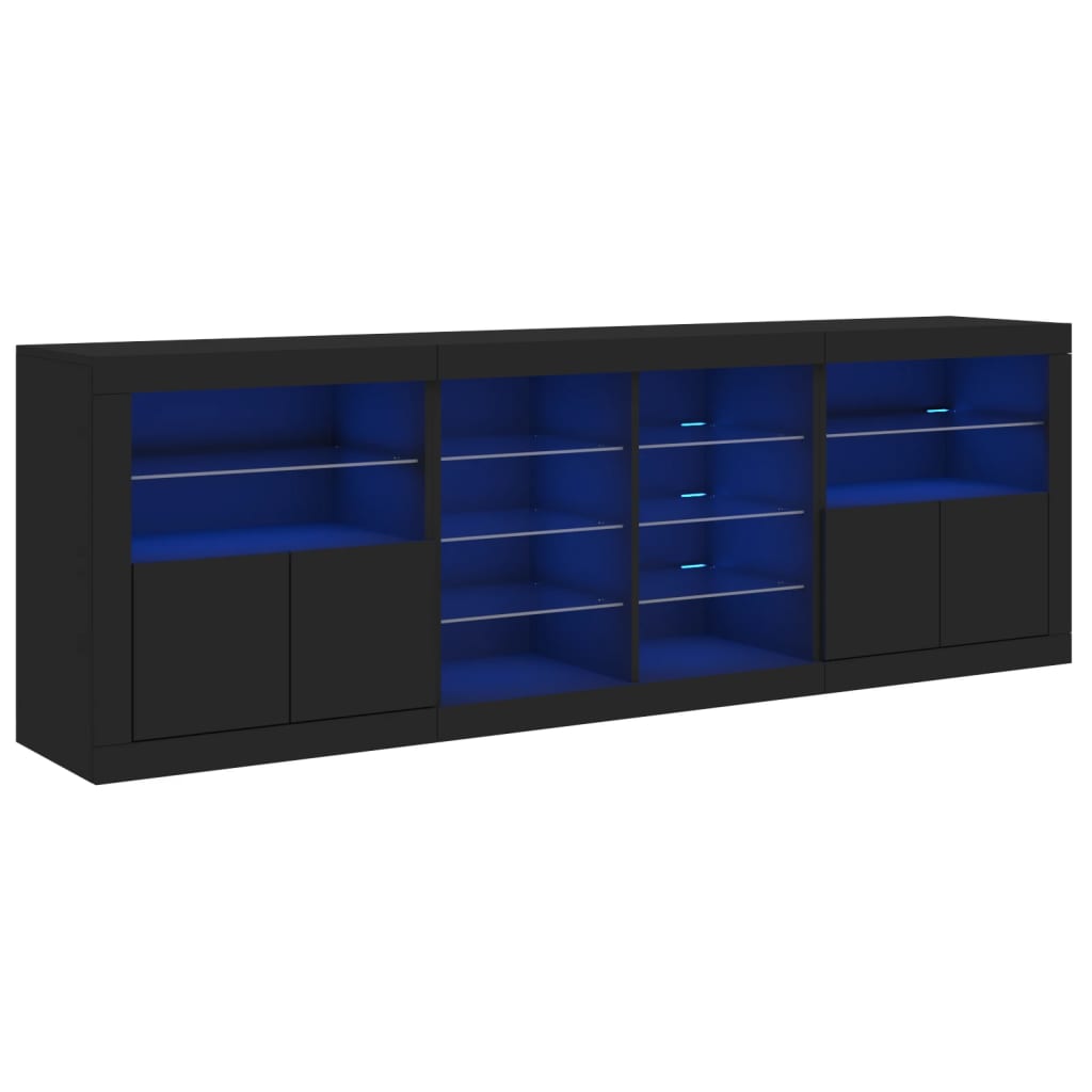 Dressoir met LED-verlichting 202x37x67 cm