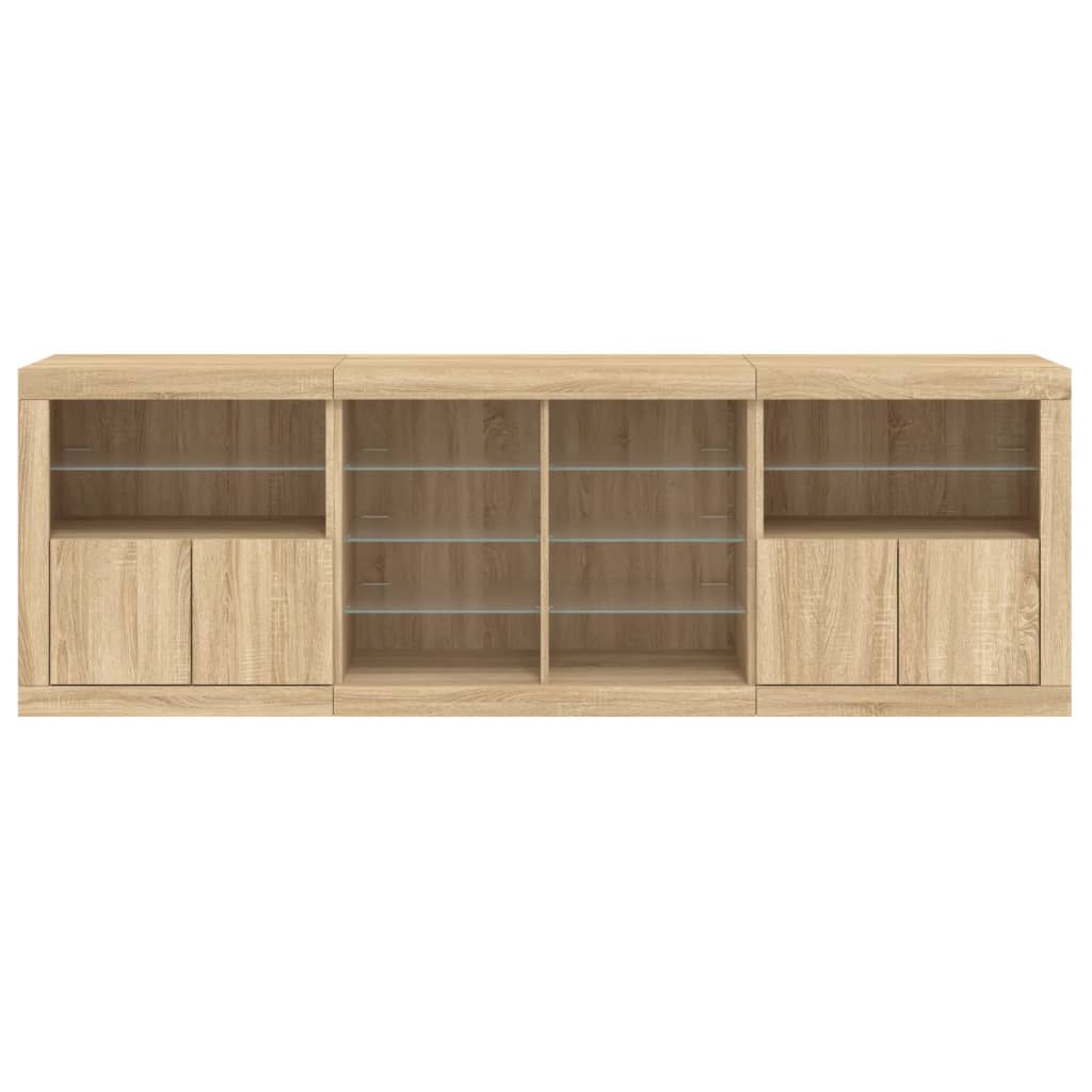 Dressoir met LED-verlichting 202x37x67 cm