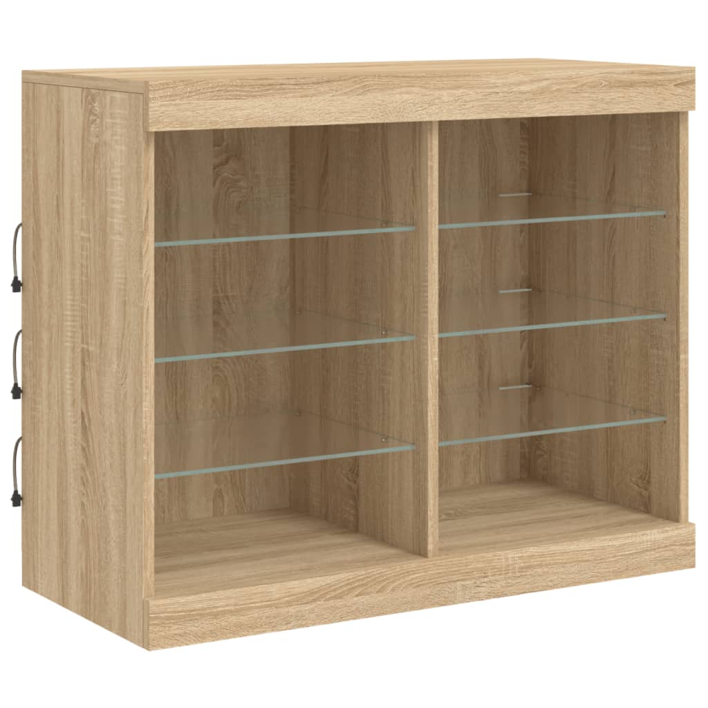 Dressoir met LED-verlichting 202x37x67 cm