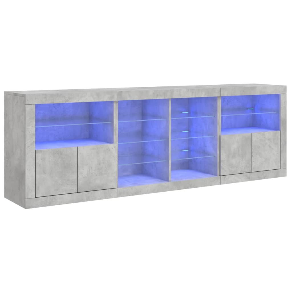 Dressoir met LED-verlichting 202x37x67 cm