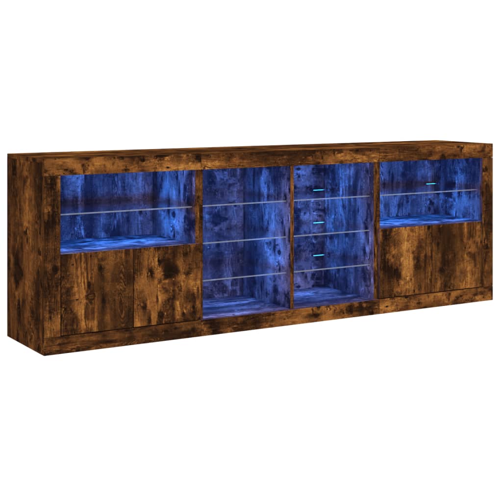 Dressoir met LED-verlichting 202x37x67 cm