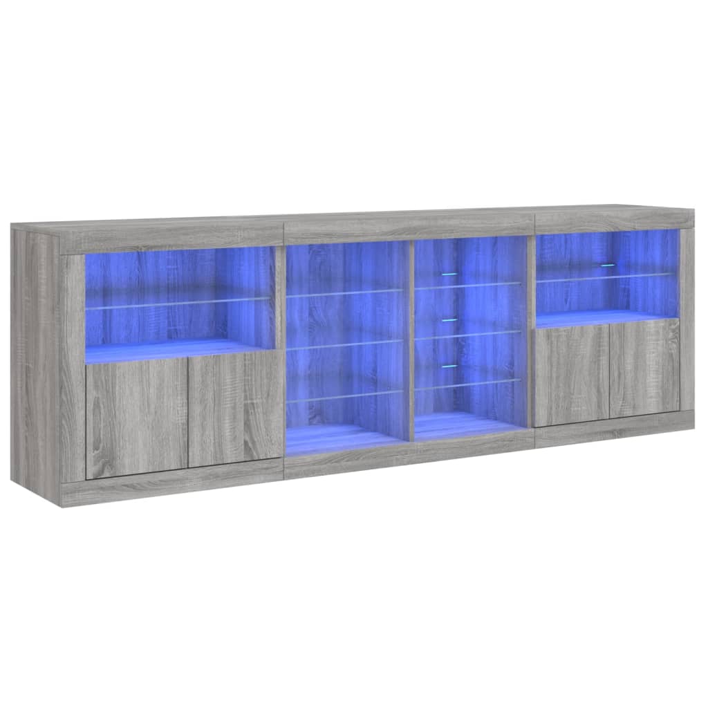 Dressoir met LED-verlichting 202x37x67 cm