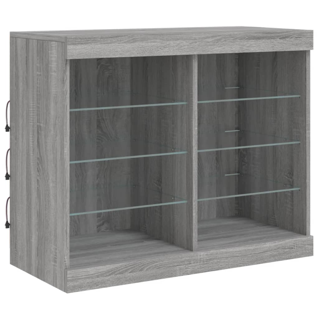 Dressoir met LED-verlichting 202x37x67 cm