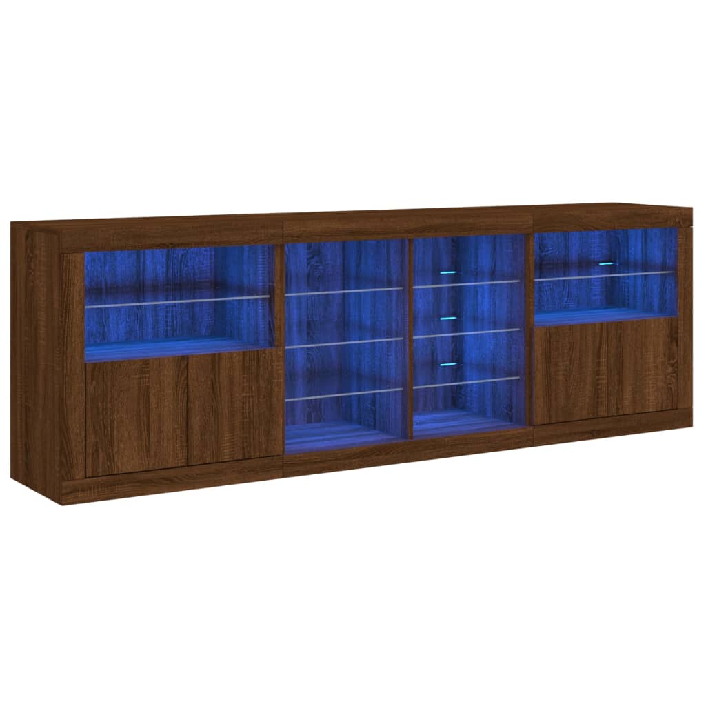 Dressoir met LED-verlichting 202x37x67 cm