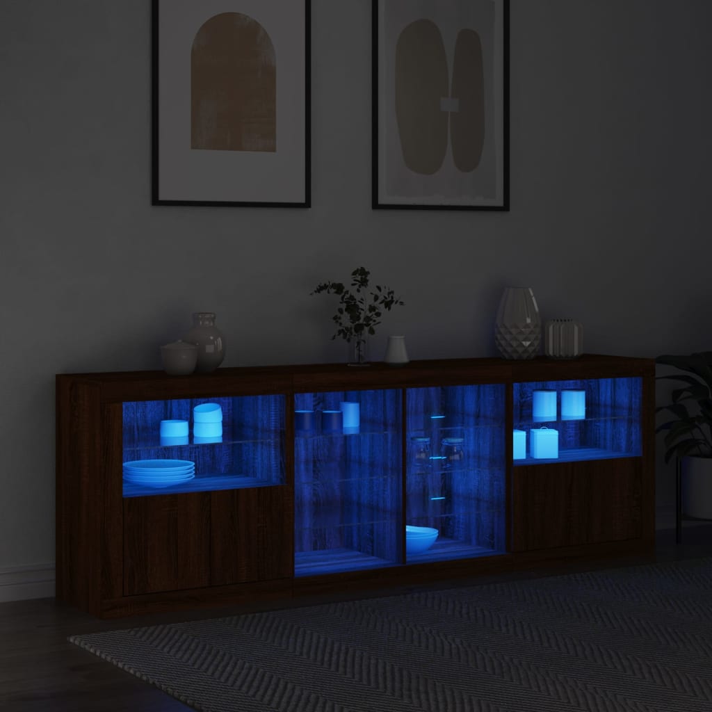 Dressoir met LED-verlichting 202x37x67 cm