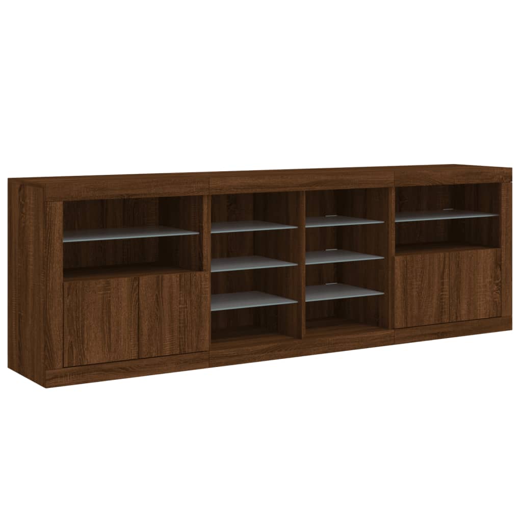 Dressoir met LED-verlichting 202x37x67 cm