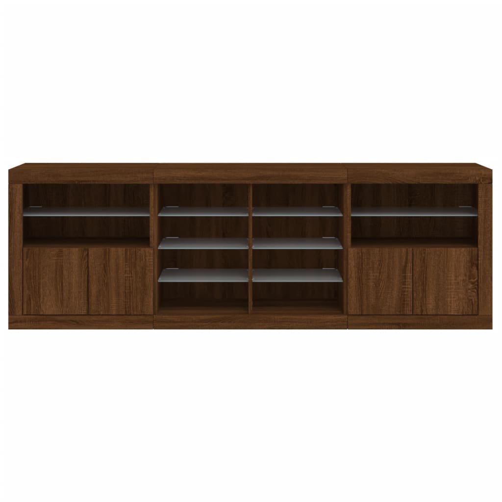 Dressoir met LED-verlichting 202x37x67 cm