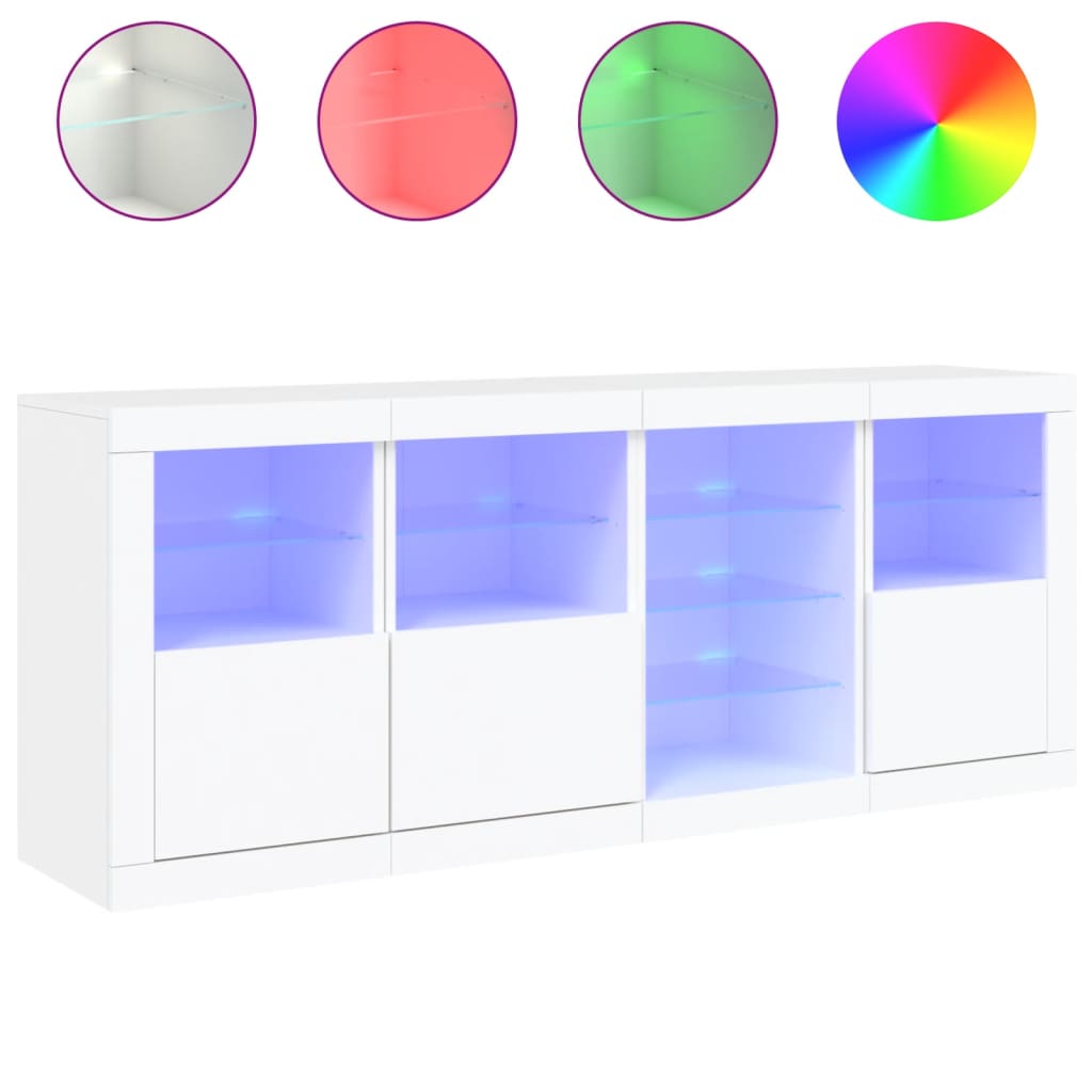 Dressoir met LED-verlichting 164x37x67 cm eikenkleurig