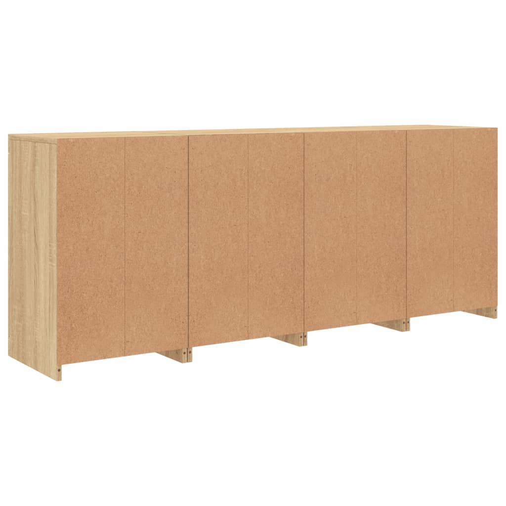 Dressoir met LED-verlichting 164x37x67 cm eikenkleurig