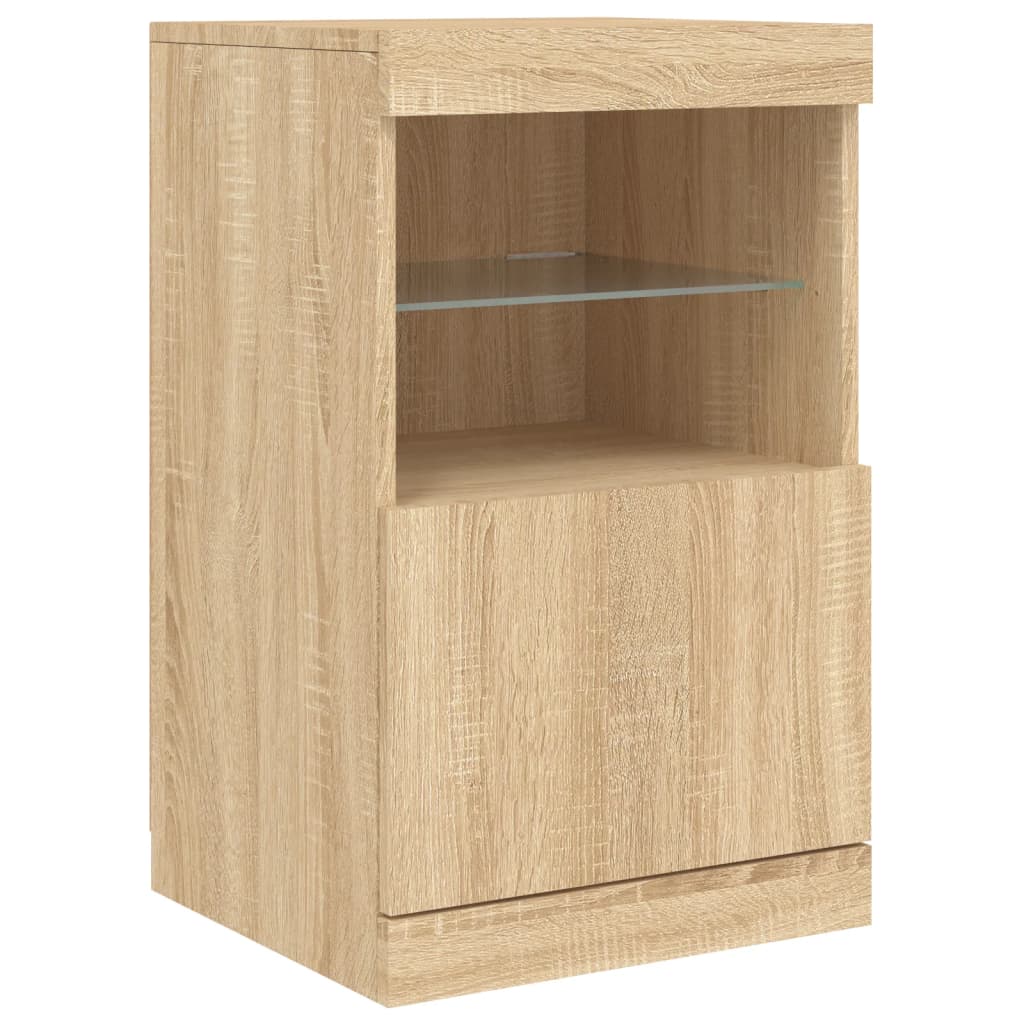 Dressoir met LED-verlichting 164x37x67 cm eikenkleurig