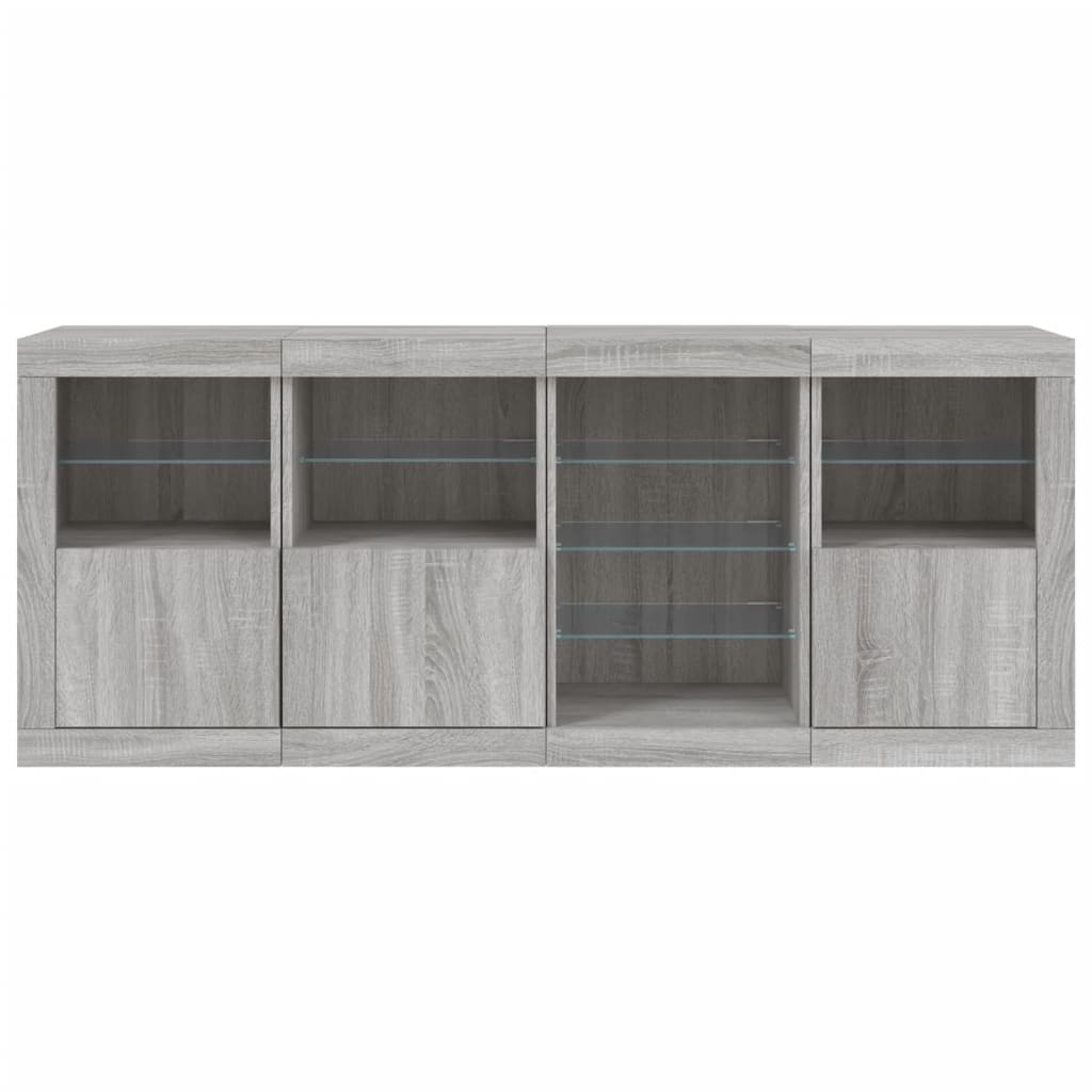 Dressoir met LED-verlichting 164x37x67 cm eikenkleurig