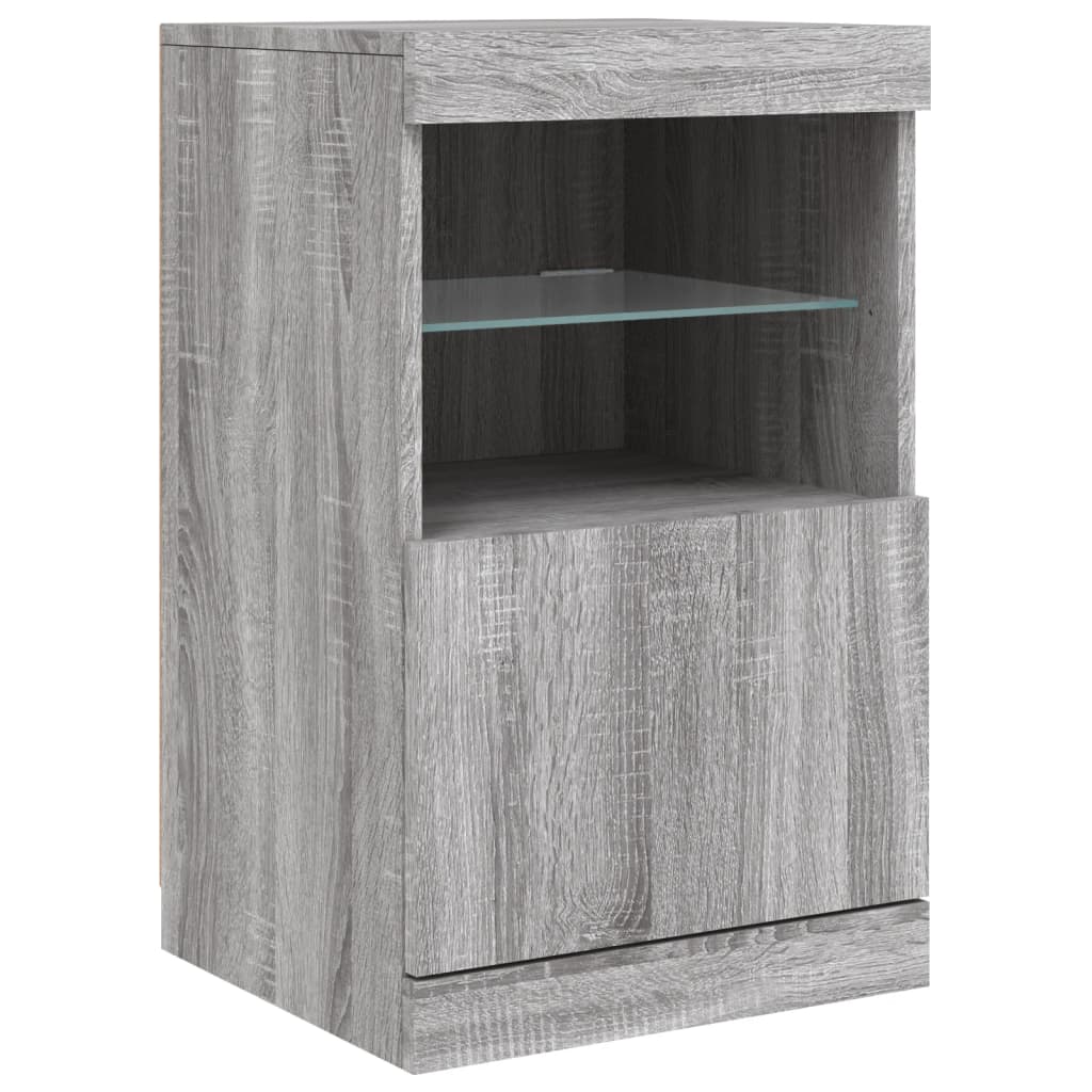 Dressoir met LED-verlichting 164x37x67 cm eikenkleurig