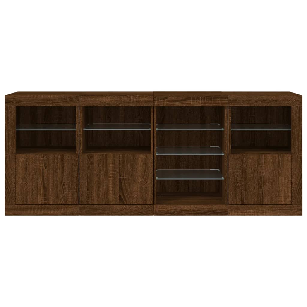 Dressoir met LED-verlichting 164x37x67 cm eikenkleurig