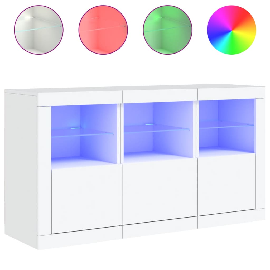 Dressoir met LED-verlichting 123x37x67 cm