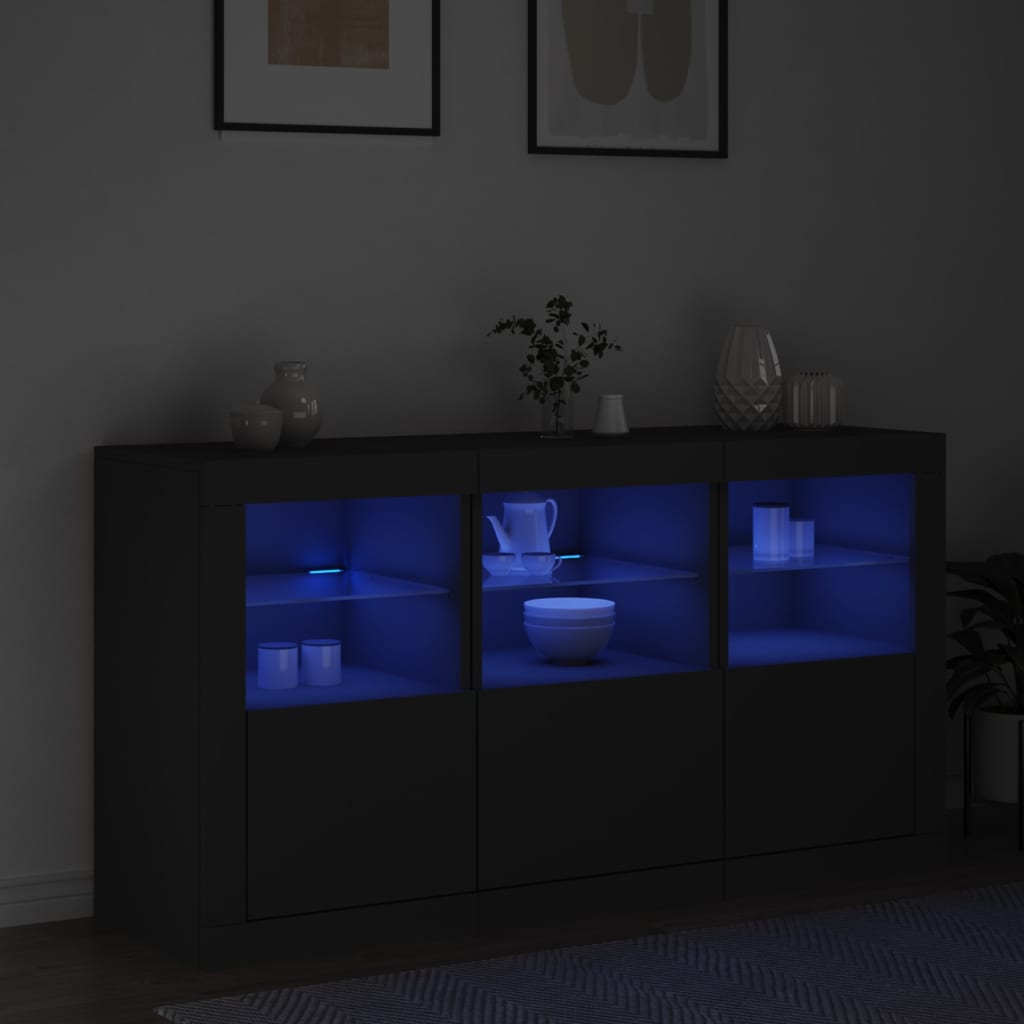 Dressoir met LED-verlichting 123x37x67 cm