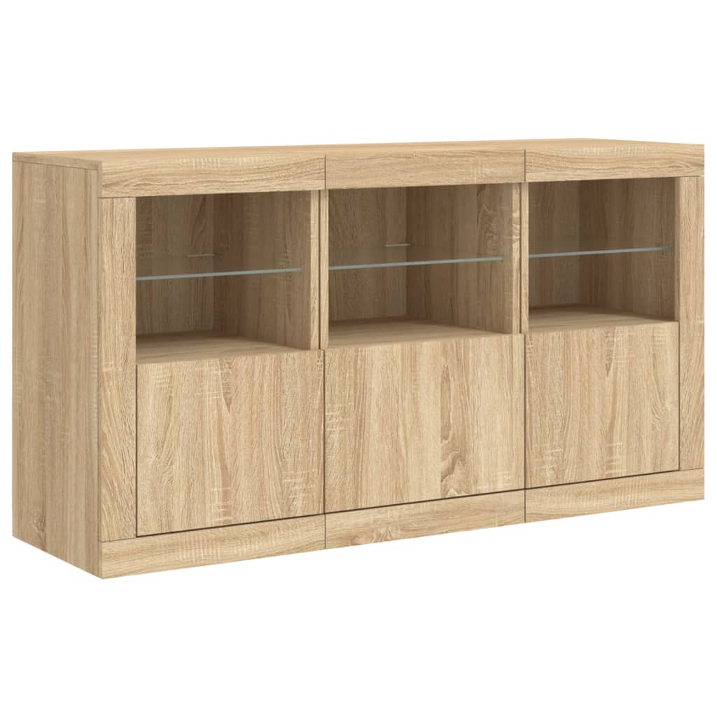 Dressoir met LED-verlichting 123x37x67 cm