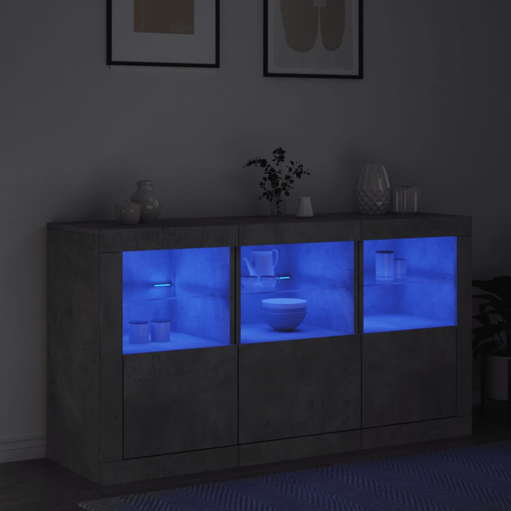 Dressoir met LED-verlichting 123x37x67 cm