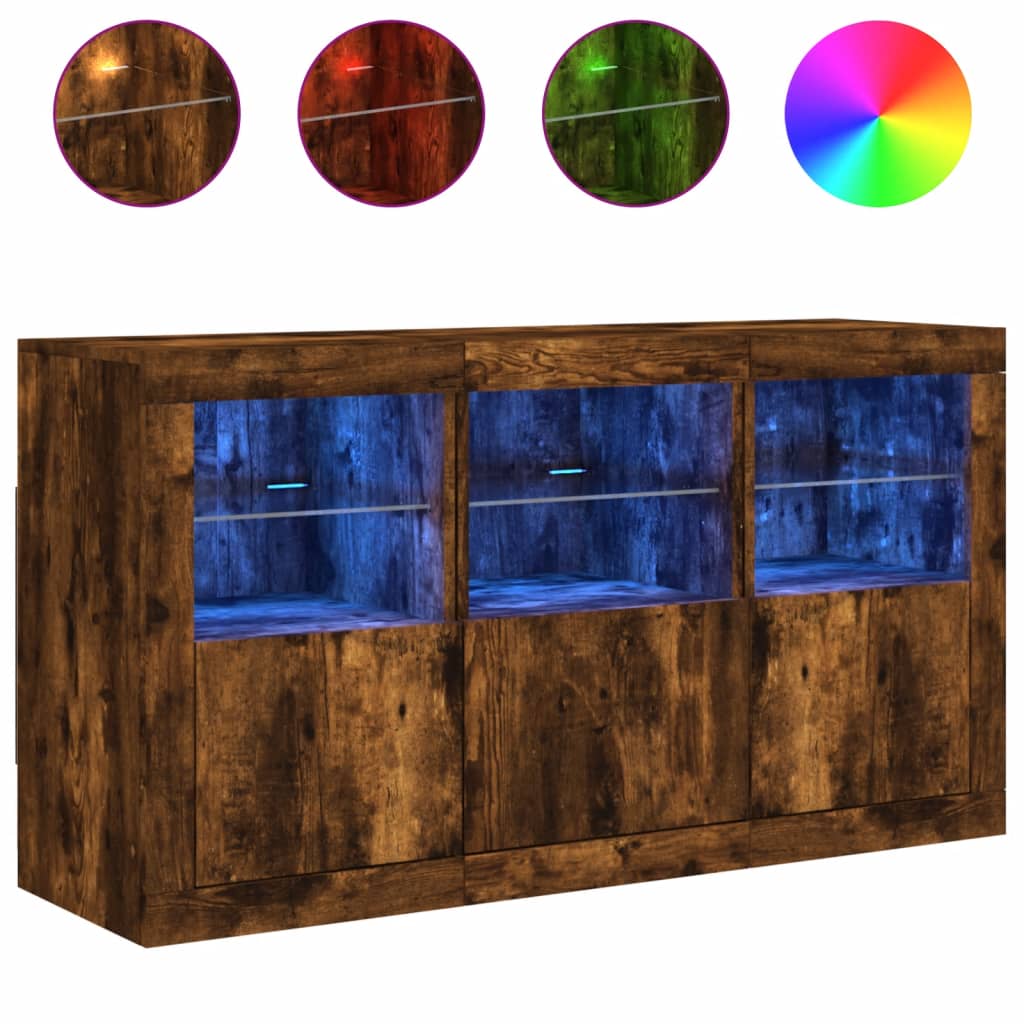 Dressoir met LED-verlichting 123x37x67 cm