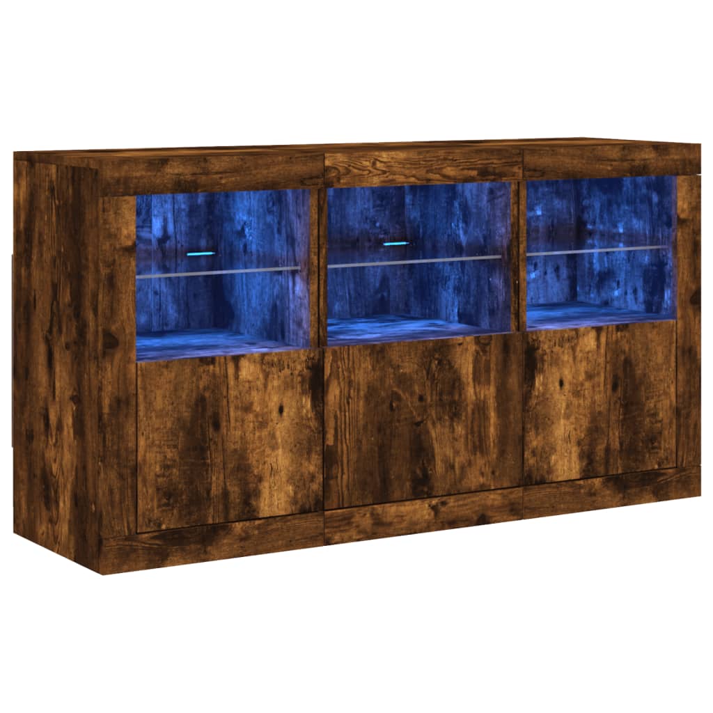 Dressoir met LED-verlichting 123x37x67 cm