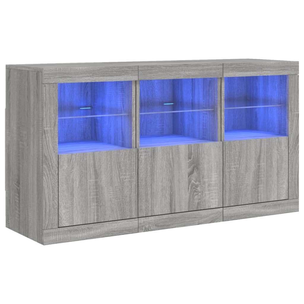 Dressoir met LED-verlichting 123x37x67 cm