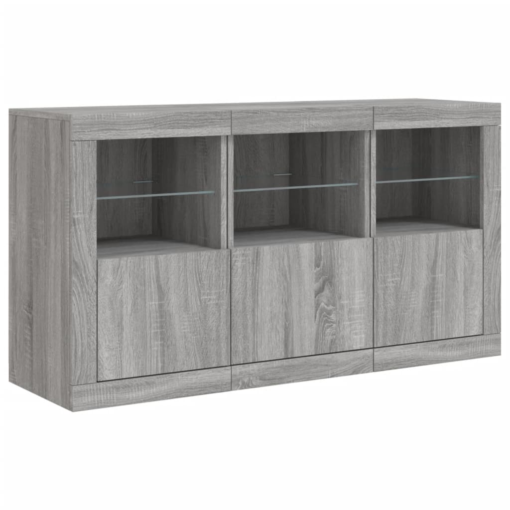 Dressoir met LED-verlichting 123x37x67 cm