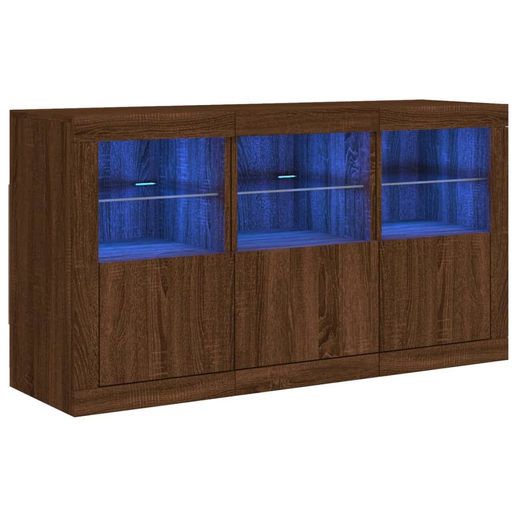 Dressoir met LED-verlichting 123x37x67 cm