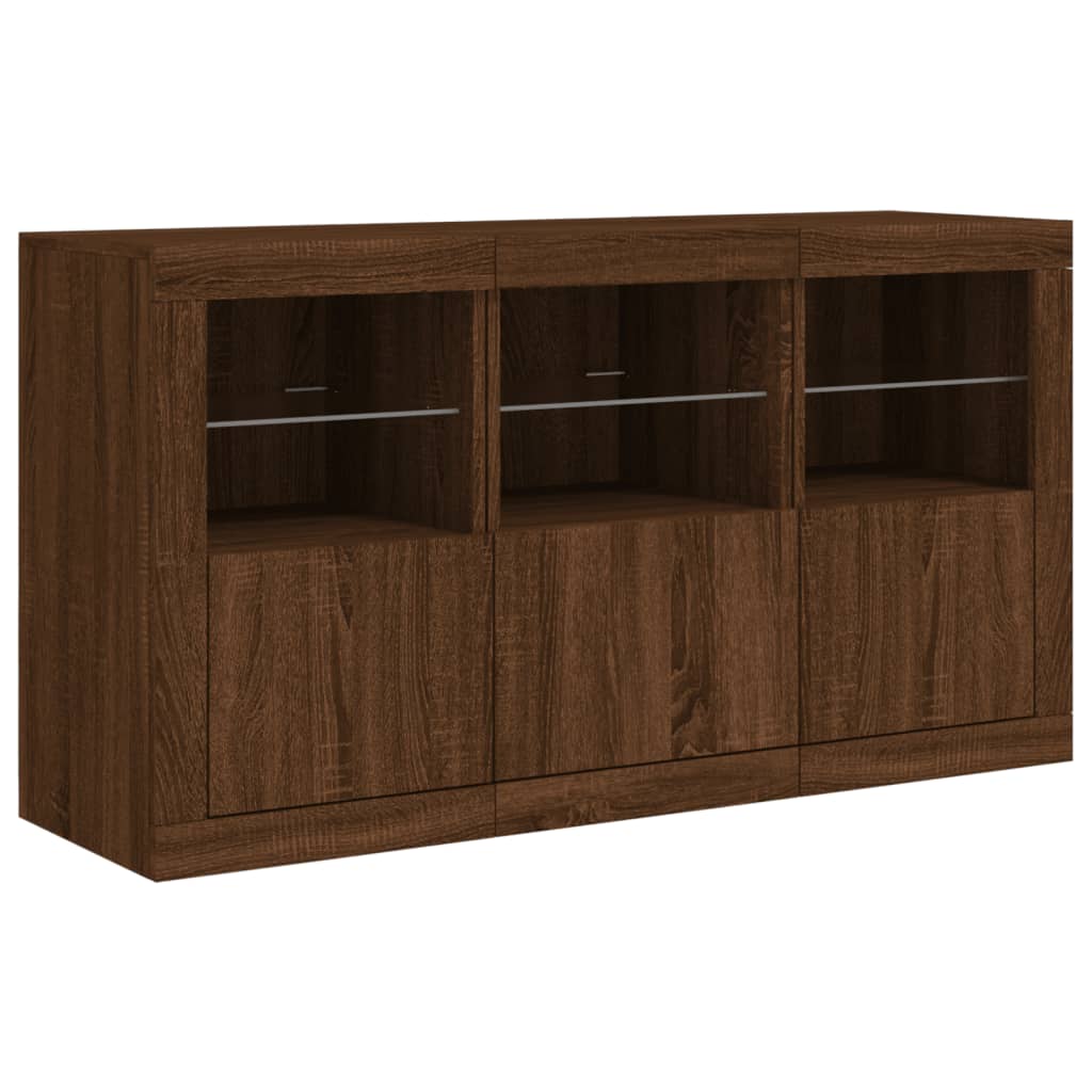 Dressoir met LED-verlichting 123x37x67 cm