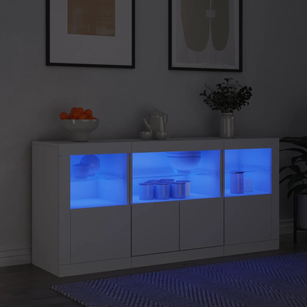 Dressoir met LED-verlichting 142,5x37x67 cm