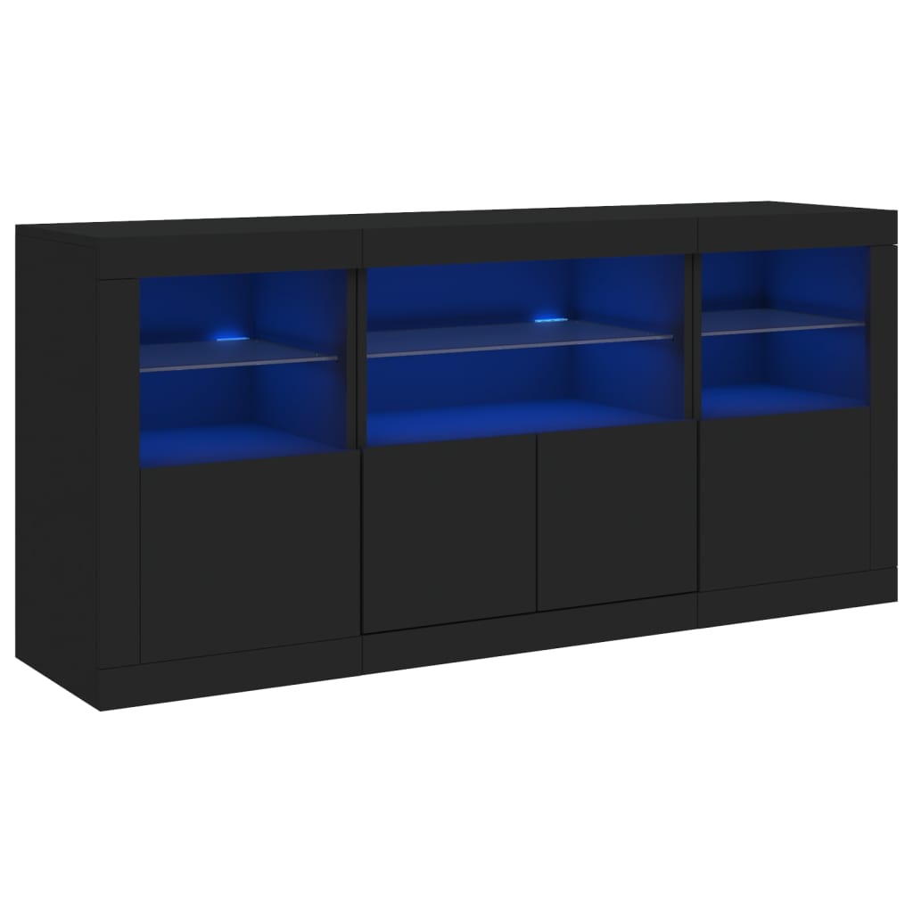 Dressoir met LED-verlichting 142,5x37x67 cm