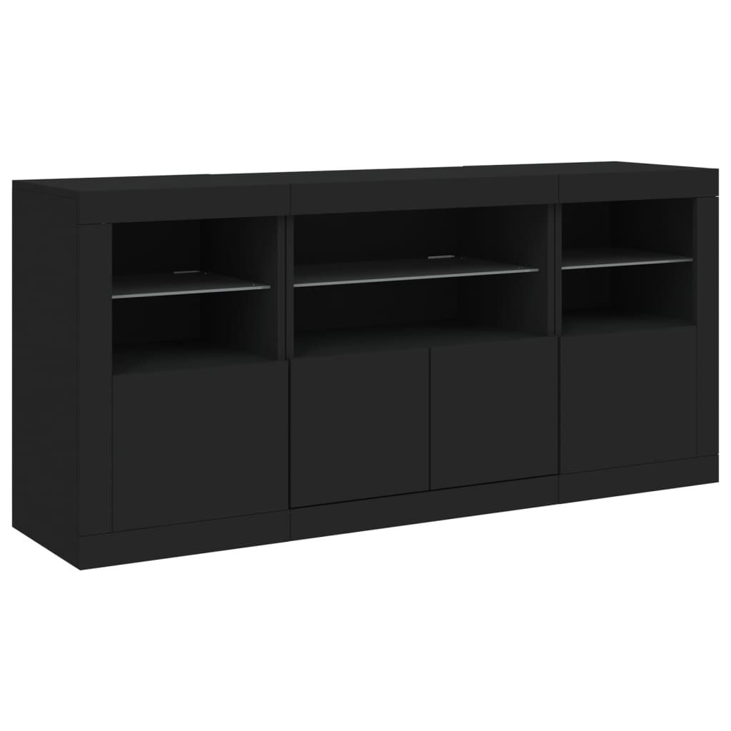 Dressoir met LED-verlichting 142,5x37x67 cm