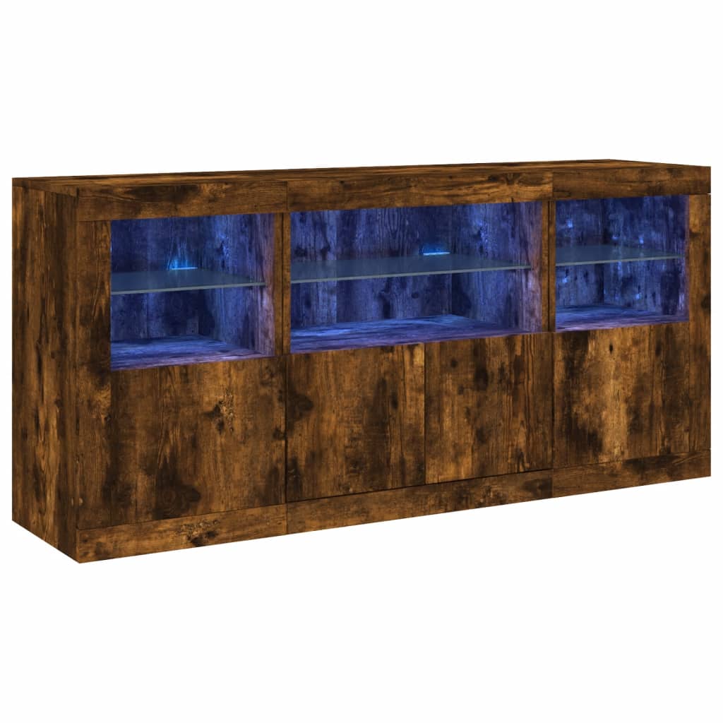 Dressoir met LED-verlichting 142,5x37x67 cm