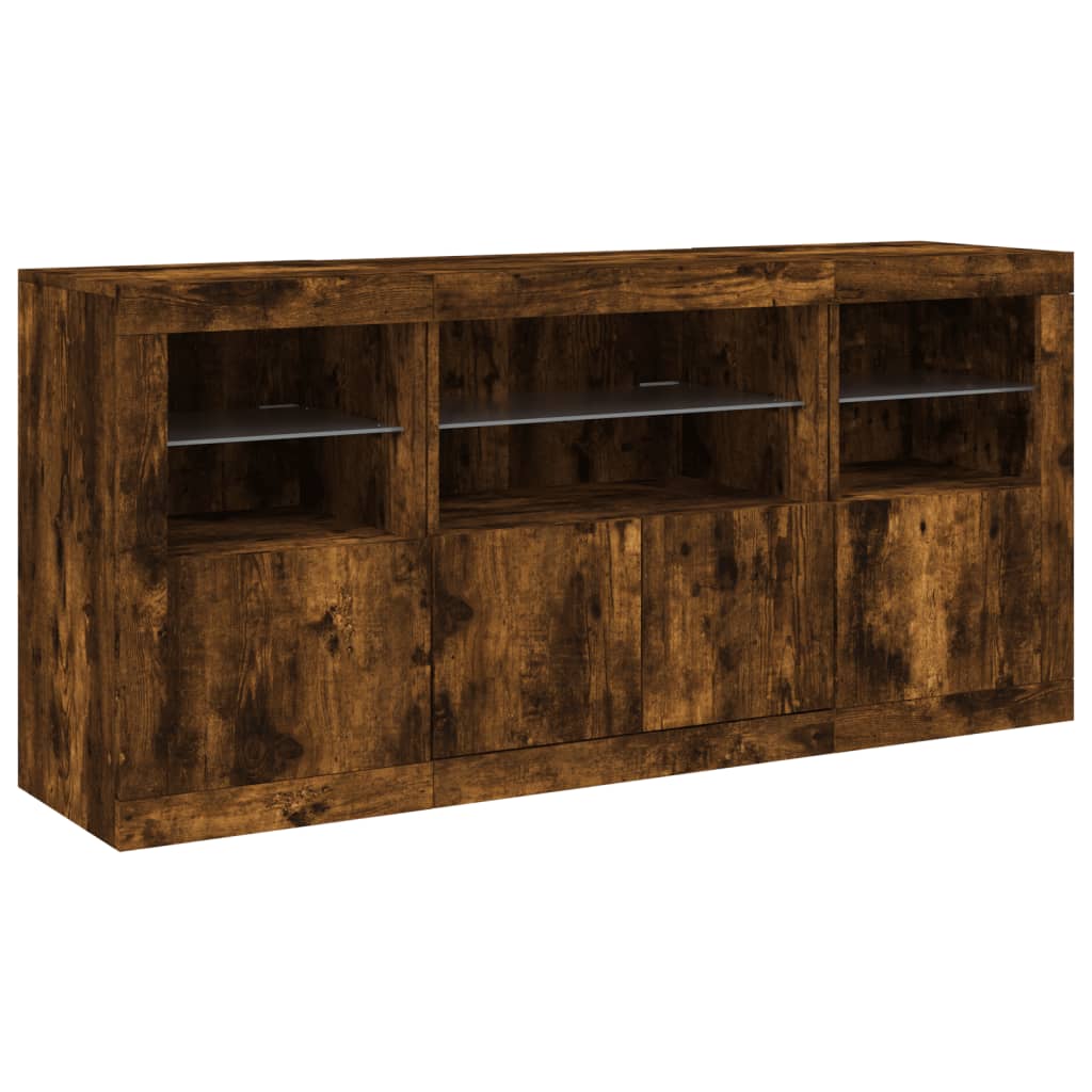 Dressoir met LED-verlichting 142,5x37x67 cm