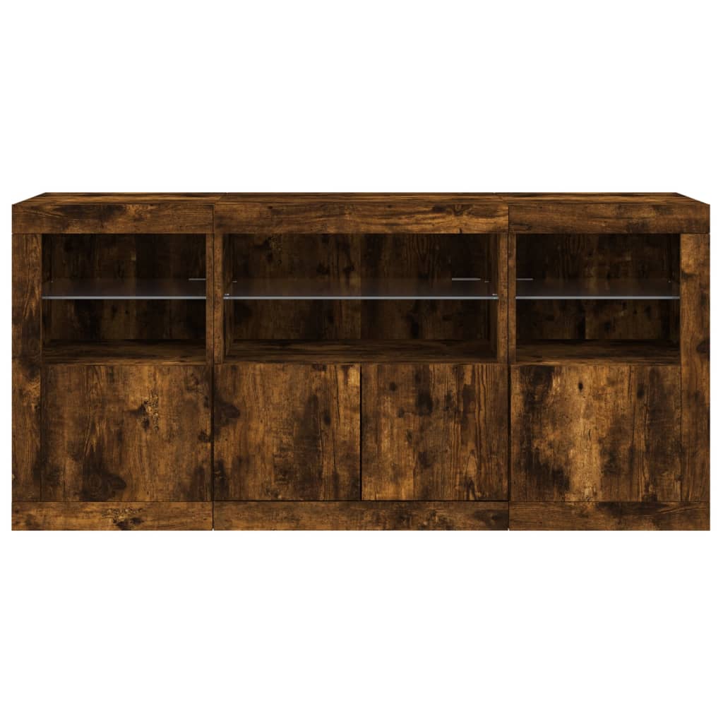 Dressoir met LED-verlichting 142,5x37x67 cm