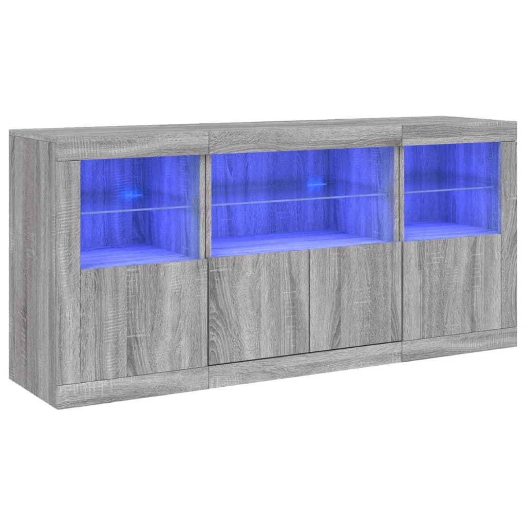 Dressoir met LED-verlichting 142,5x37x67 cm