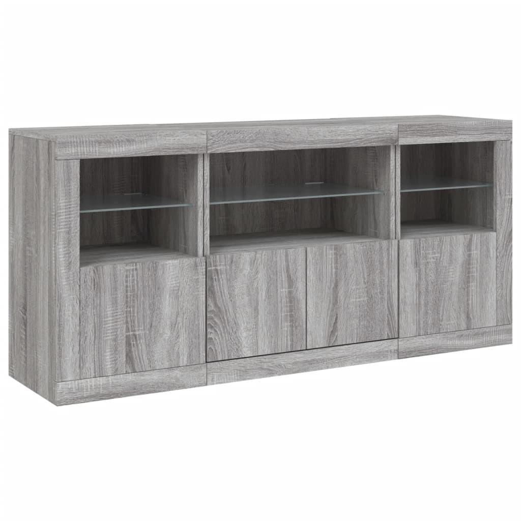 Dressoir met LED-verlichting 142,5x37x67 cm