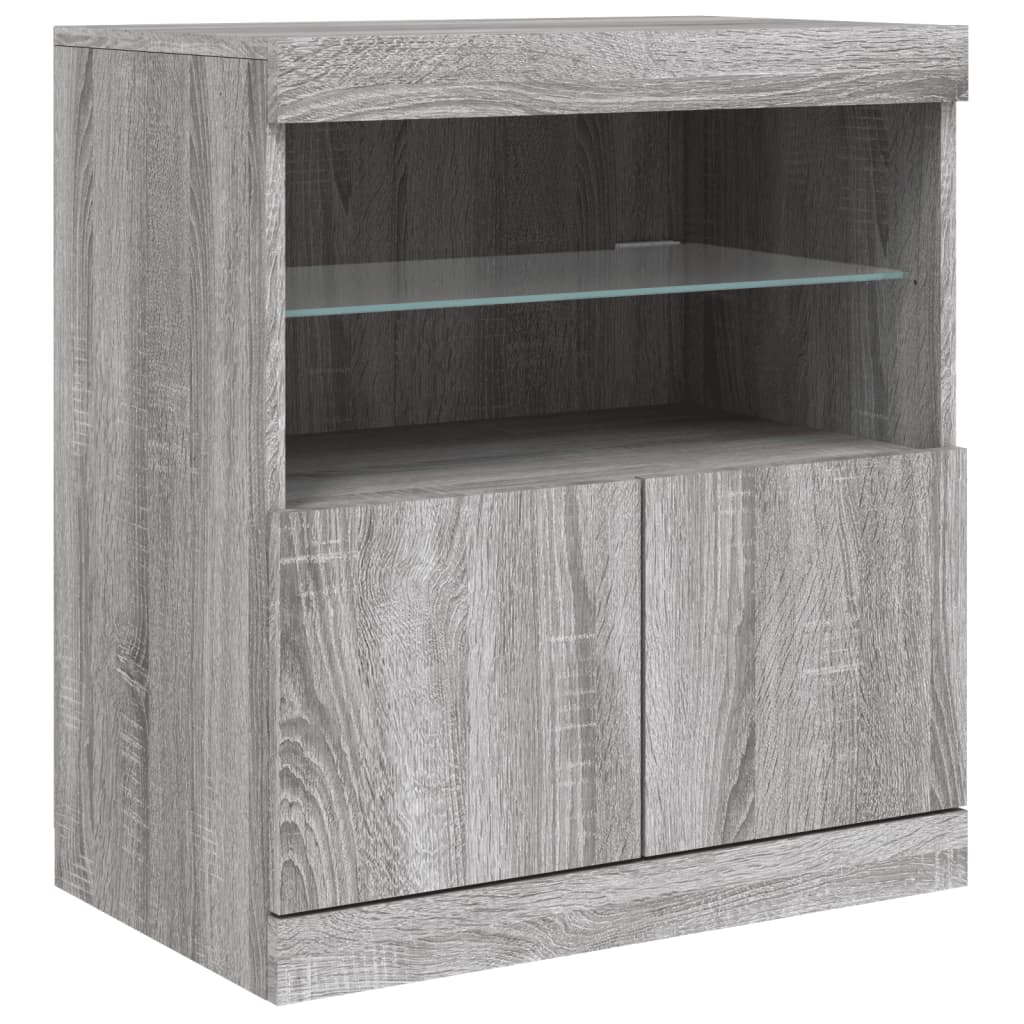 Dressoir met LED-verlichting 142,5x37x67 cm