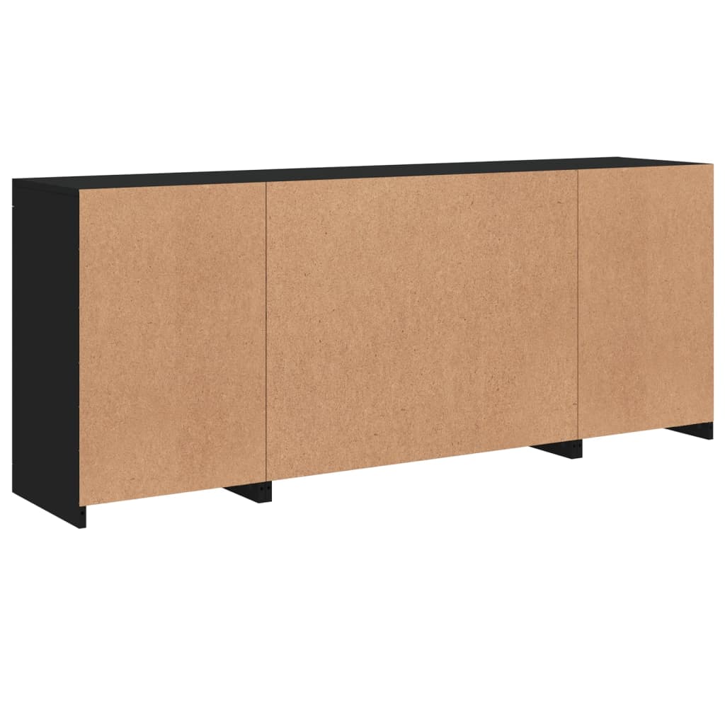 Dressoir met LED-verlichting 163x37x67 cm eikenkleurig