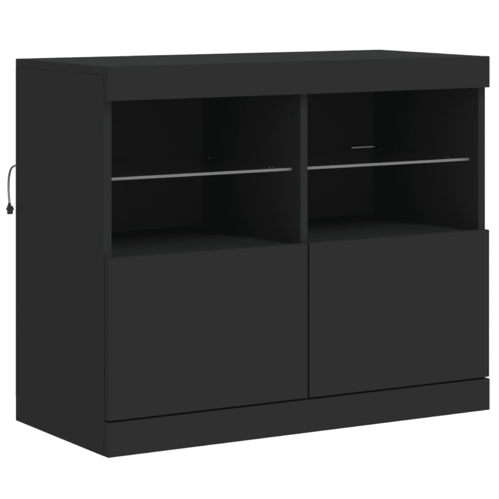 Dressoir met LED-verlichting 163x37x67 cm eikenkleurig