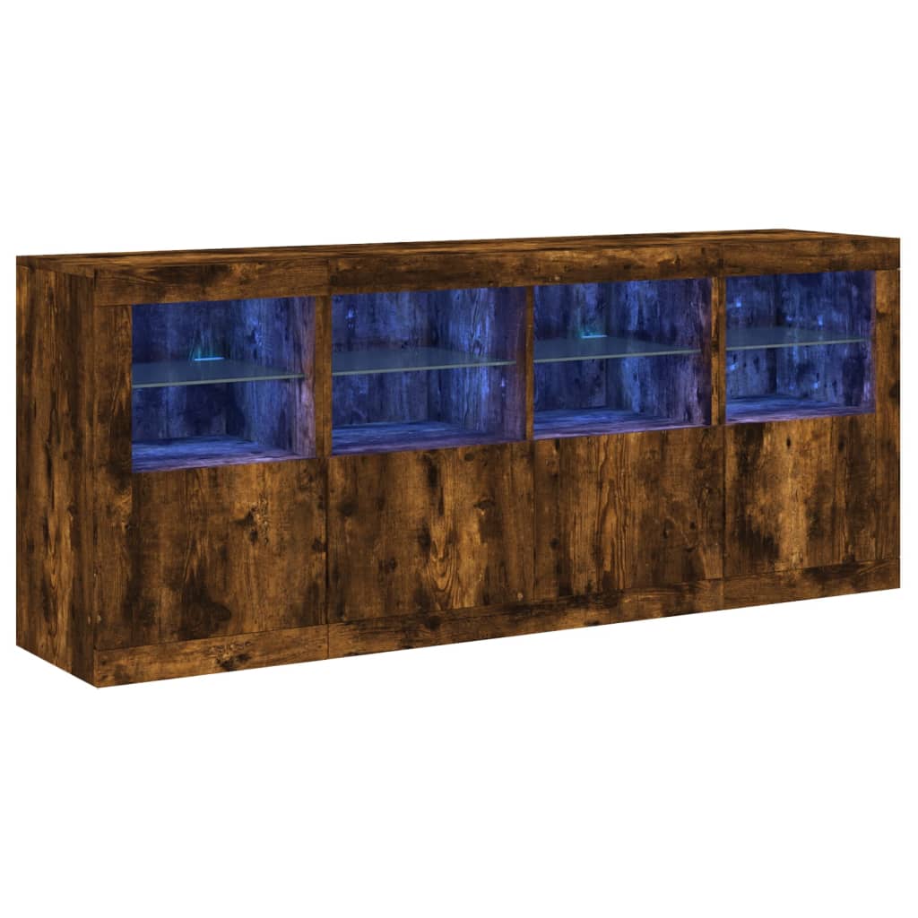 Dressoir met LED-verlichting 163x37x67 cm eikenkleurig