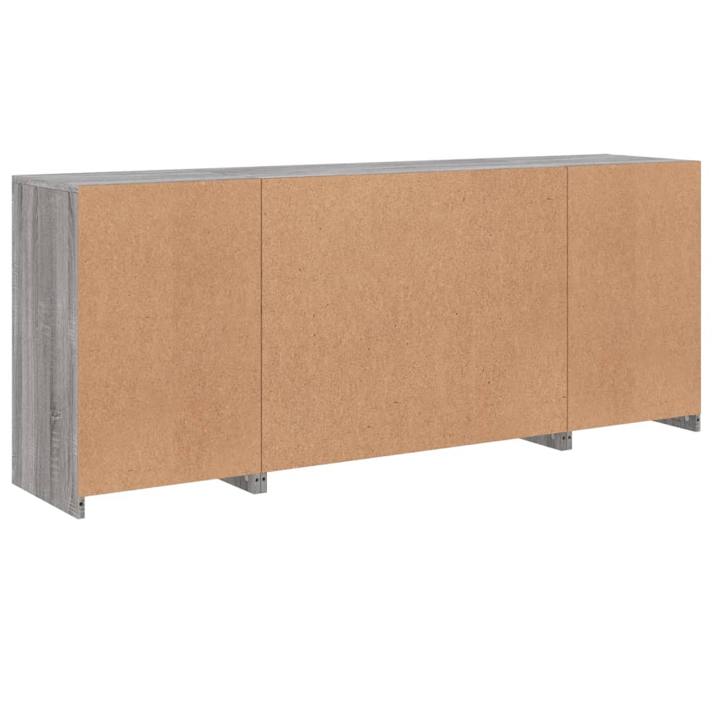 Dressoir met LED-verlichting 163x37x67 cm eikenkleurig