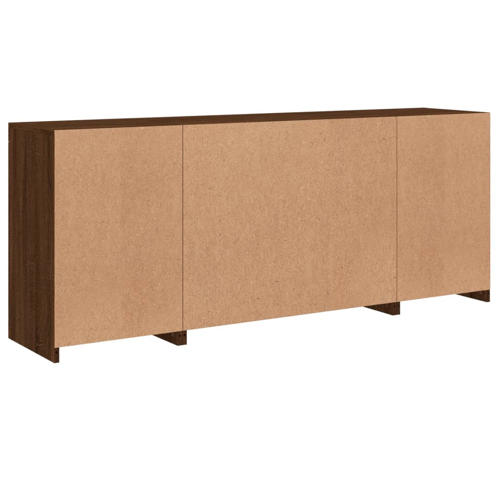 Dressoir met LED-verlichting 163x37x67 cm eikenkleurig