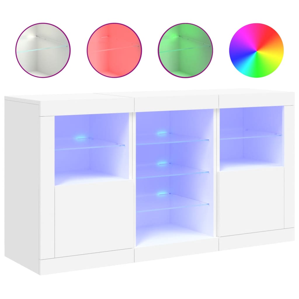 Dressoir met LED-verlichting 123x37x67 cm eikenkleurig