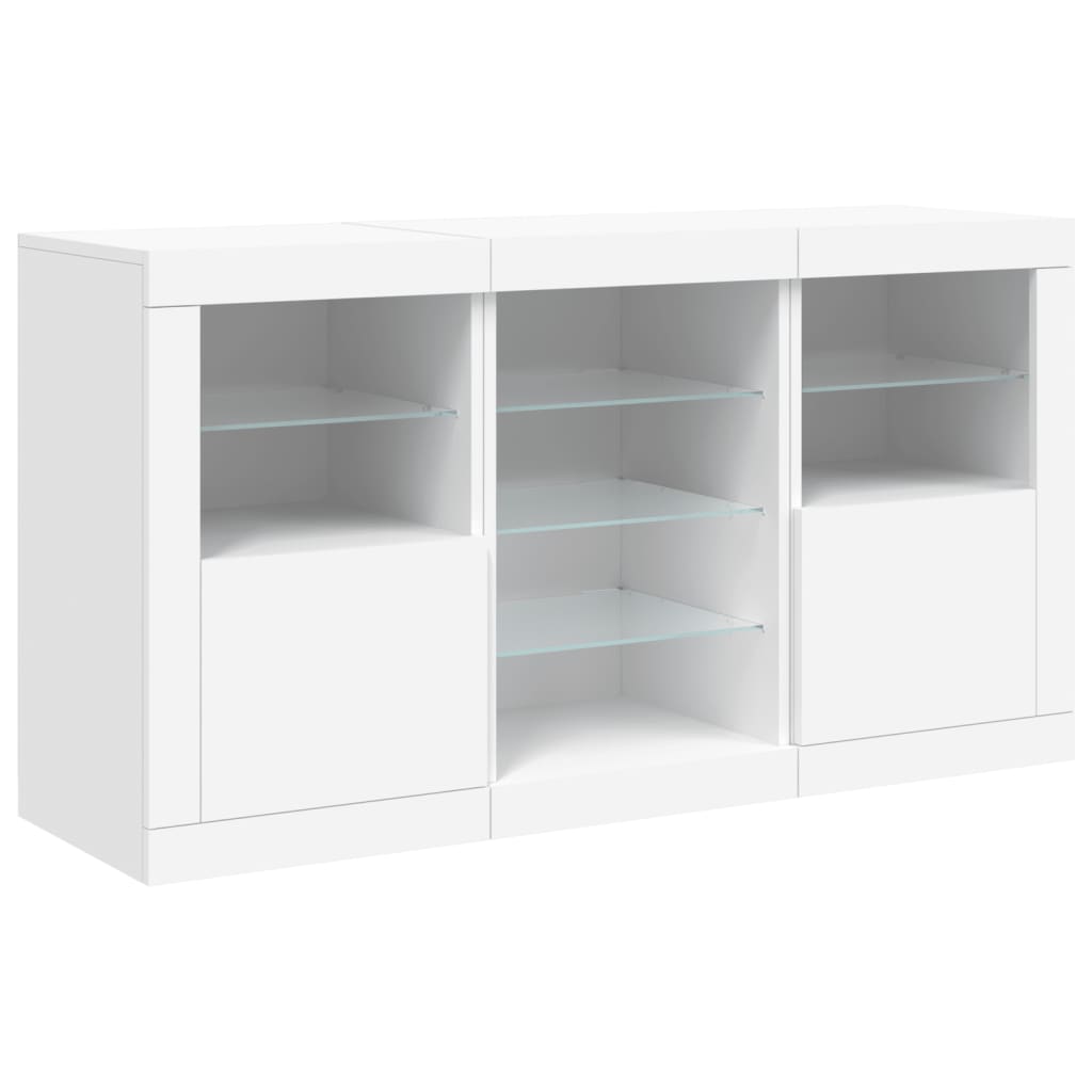 Dressoir met LED-verlichting 123x37x67 cm eikenkleurig