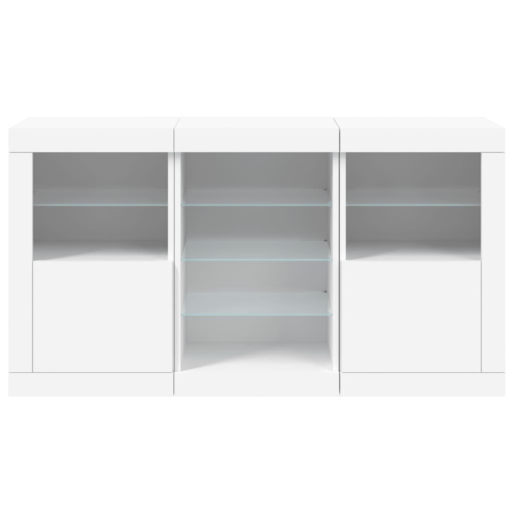 Dressoir met LED-verlichting 123x37x67 cm eikenkleurig