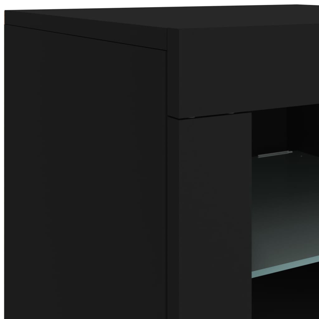 Dressoir met LED-verlichting 123x37x67 cm eikenkleurig