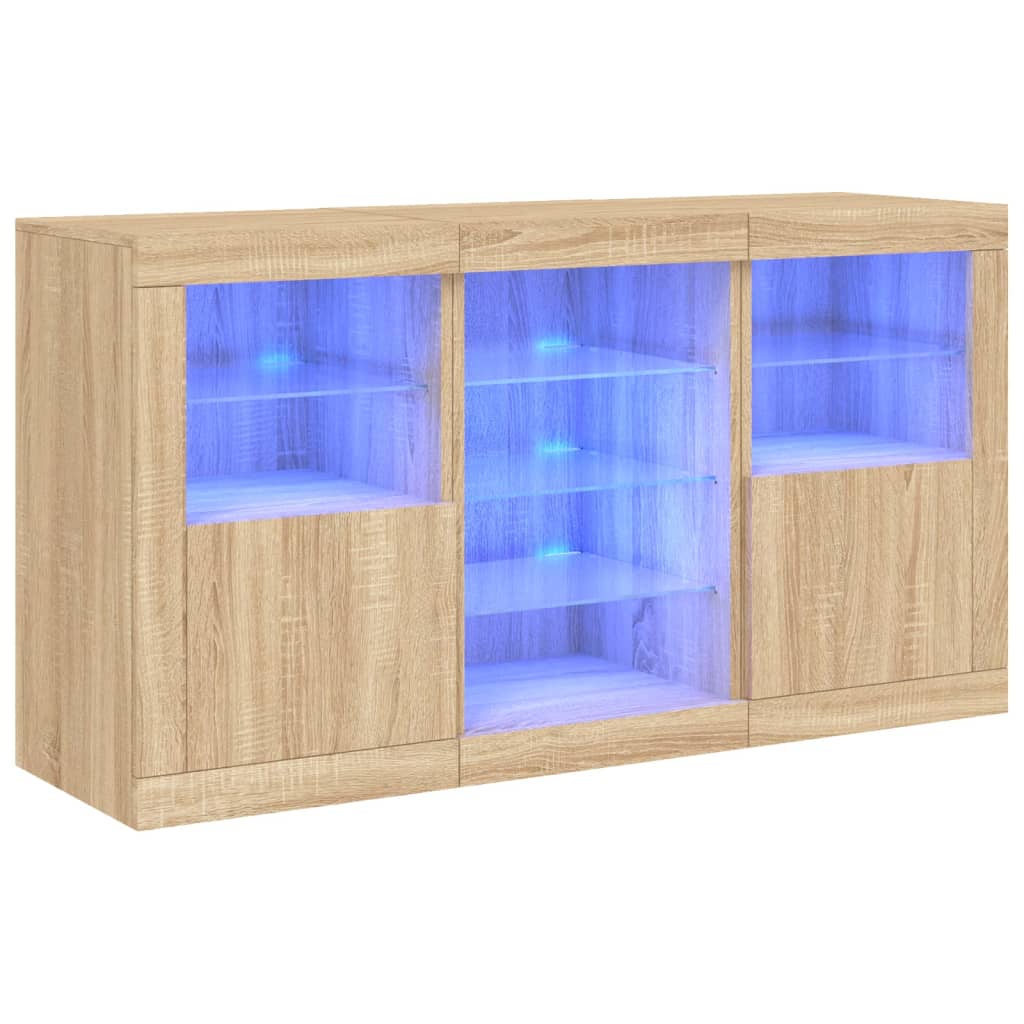 Dressoir met LED-verlichting 123x37x67 cm