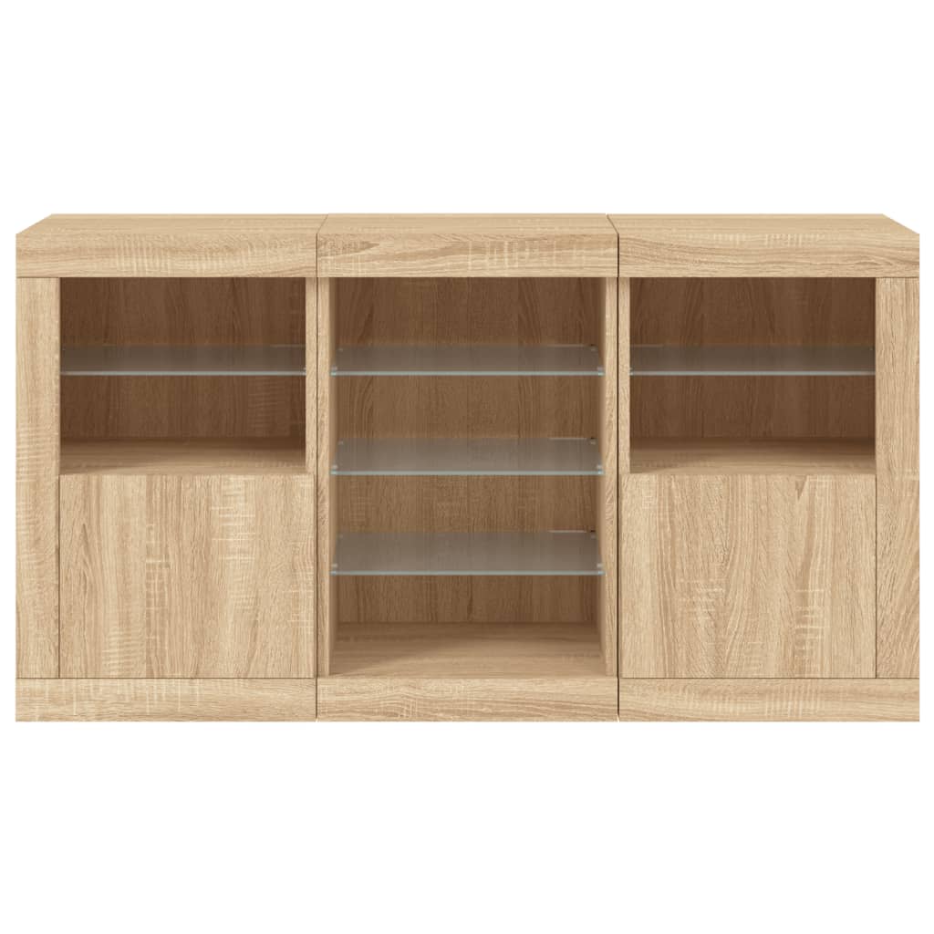 Dressoir met LED-verlichting 123x37x67 cm