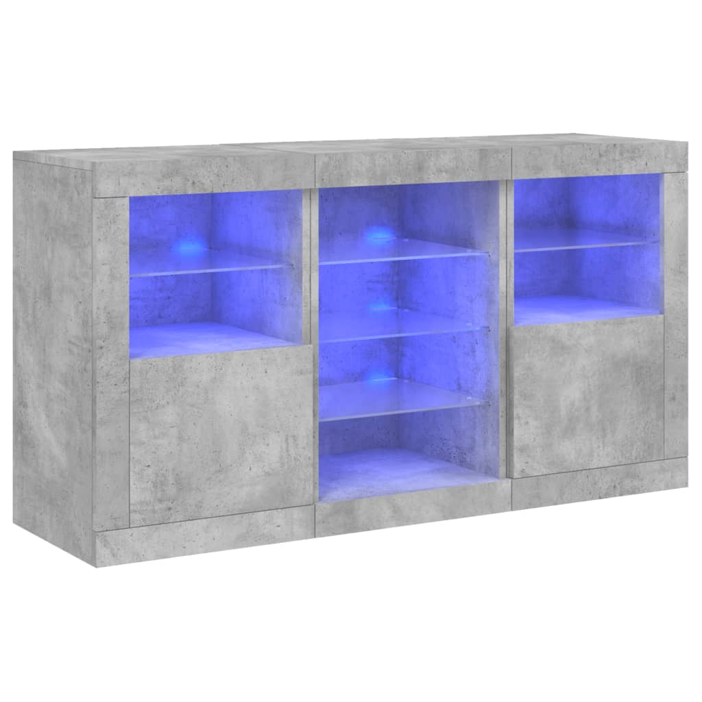 Dressoir met LED-verlichting 123x37x67 cm